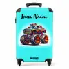 Monstertruck op Lichtblauwe Achtergrond NBS - Handbagage koffer - Kinderen Unisex middel -productfoto_recht