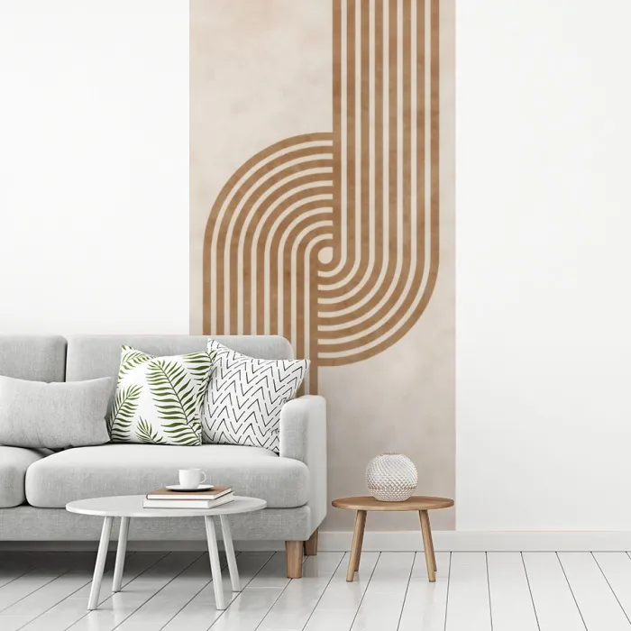 Symmetrische bocht - Koperkleurig fotobehang vinyl groot -woonkamer