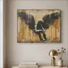 Graffiti - Kunst - Vleugels - Street art - Banksy Style Textielframe zwart klein -sfeer2