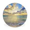 Zee - Strand - Wolken - Zon Wandcirkel aluminium klein -3d
