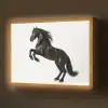 Zwart - Paard - Portret Light Box met batterij (Wandlamp) middel -z3d_website
