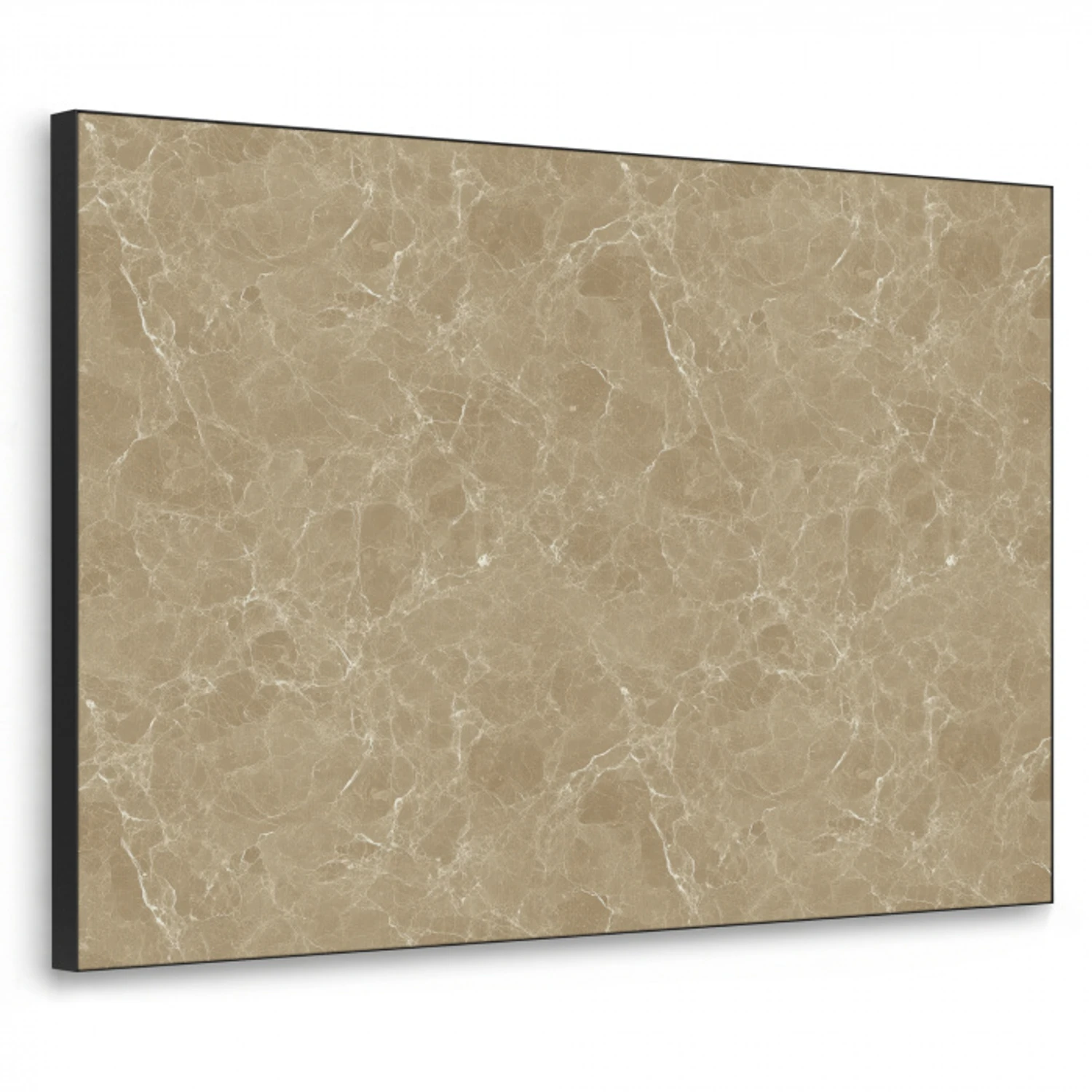 Beige - Marmer - Witte aders Textielframe zwart klein 947 -3d