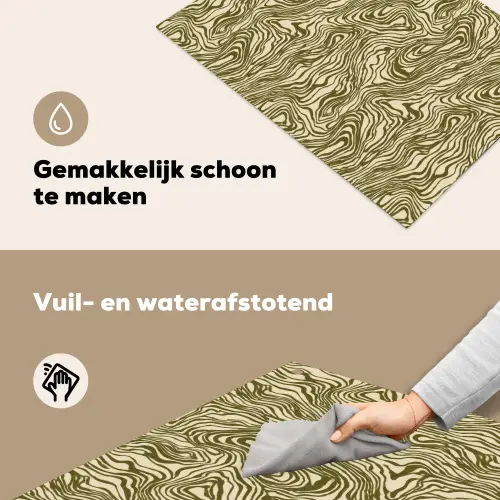 Abstract - Marmer - Groen Inductie beschemer met haakjes klein 777 -ky-schoon-nl