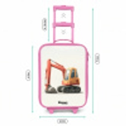 Graafmachine - Getekend - Oranje Kinderkoffer - Roze klein -productfoto_formaten