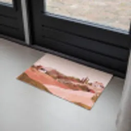 Heuvellandschap - Grafisch - Terracotta Deurmat klein -sfeer2