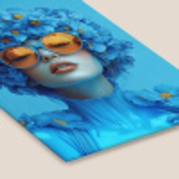 Vrouw - Bloem - Blauw - Modern - Bril - Portret fotolijst zwart zonder passe partout klein -zsfeer6