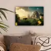 Tempel - Jungle - wolken - Lucht - Natuur canvas 2cm klein -sfeer1