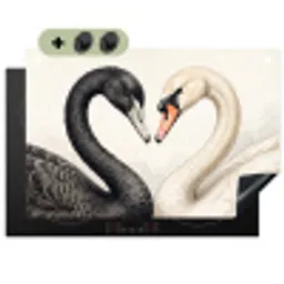 Zwanen - Hartvorm - Dieren Inductie beschemer met haakjes klein -3d