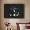 Champagnefles - Lauriertakken - Zwarte achtergrond Textielframe - compleet frame klein -sfeer1