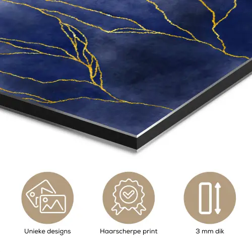 Marmer - Blauw - Marmerlook - Goud - Textuur aluminium wit klein -closeup_NL