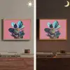 Plant - Bladeren - Stippen - Abstract Light Box met batterij (Wandlamp) middel -sfeer3