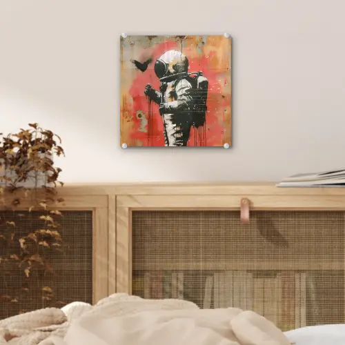 Graffiti - Astronaut - Street art - Ruimte - Banksy plexiglas 5mm klein -sfeer4