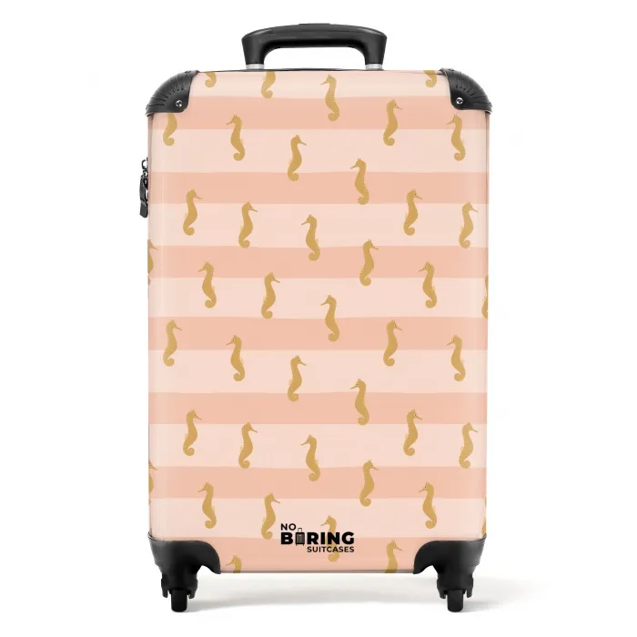 Zeepaard patroon roze NBS - Handbagage koffer - Kinderen Unisex middel -productfoto_recht