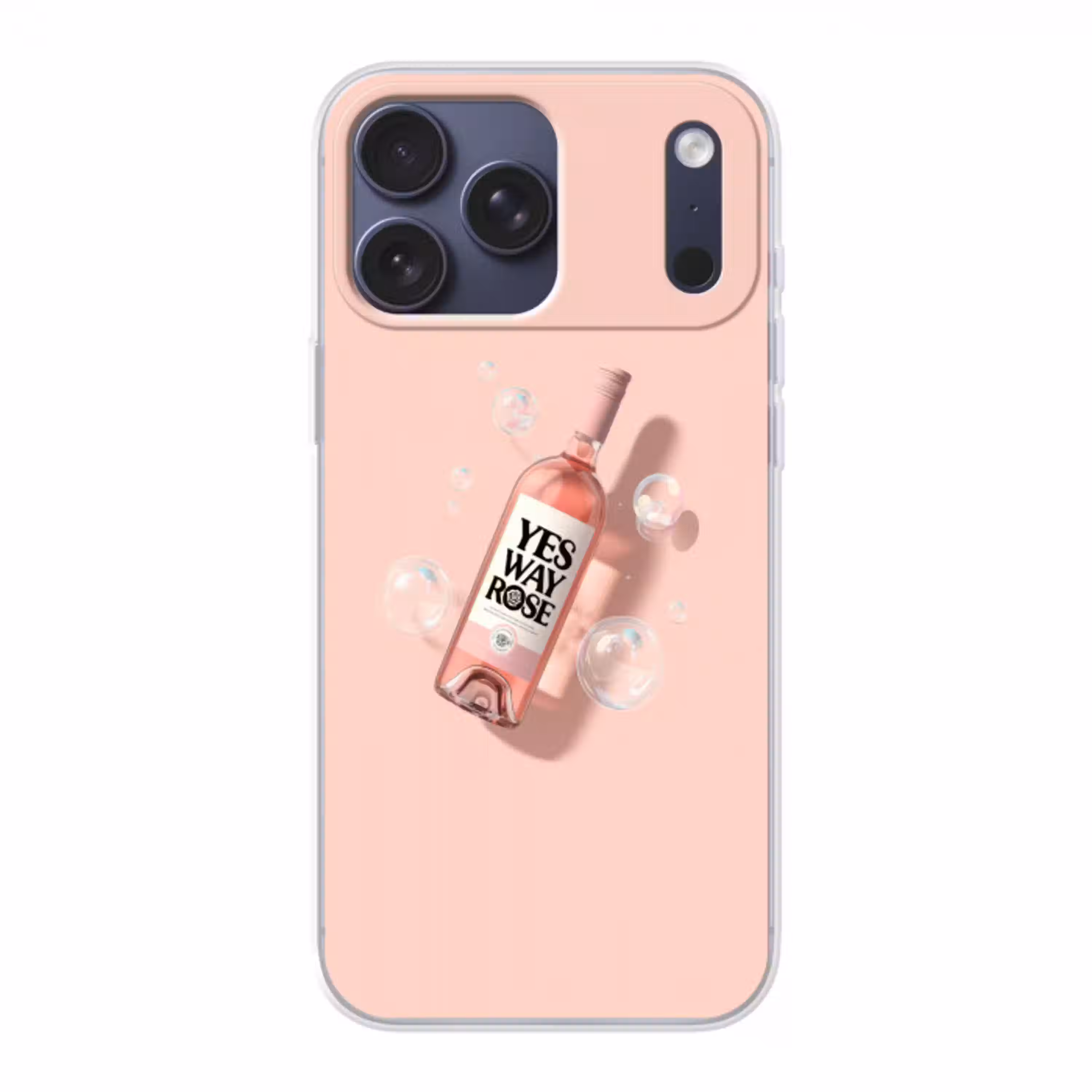 Bubbels - Rosé - Roze Telefoonhoesje iPhone 17 Pro Max klein -3d