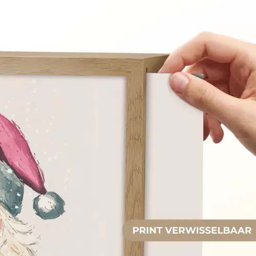 Kerstman - Kerst - Quote - Beige Light Box met batterij (Wandlamp) middel -USP_websiteprintNL