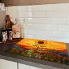 Zonnebloem - Mozaïek - Zonsondergang - Geel Inductie beschermer vinyl 3mm klein -sfeer3