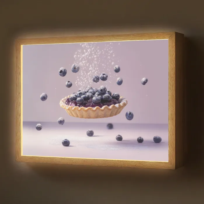 Eten - Taart - Bessen - Blauw Light Box met batterij (Wandlamp) middel -z3d_website