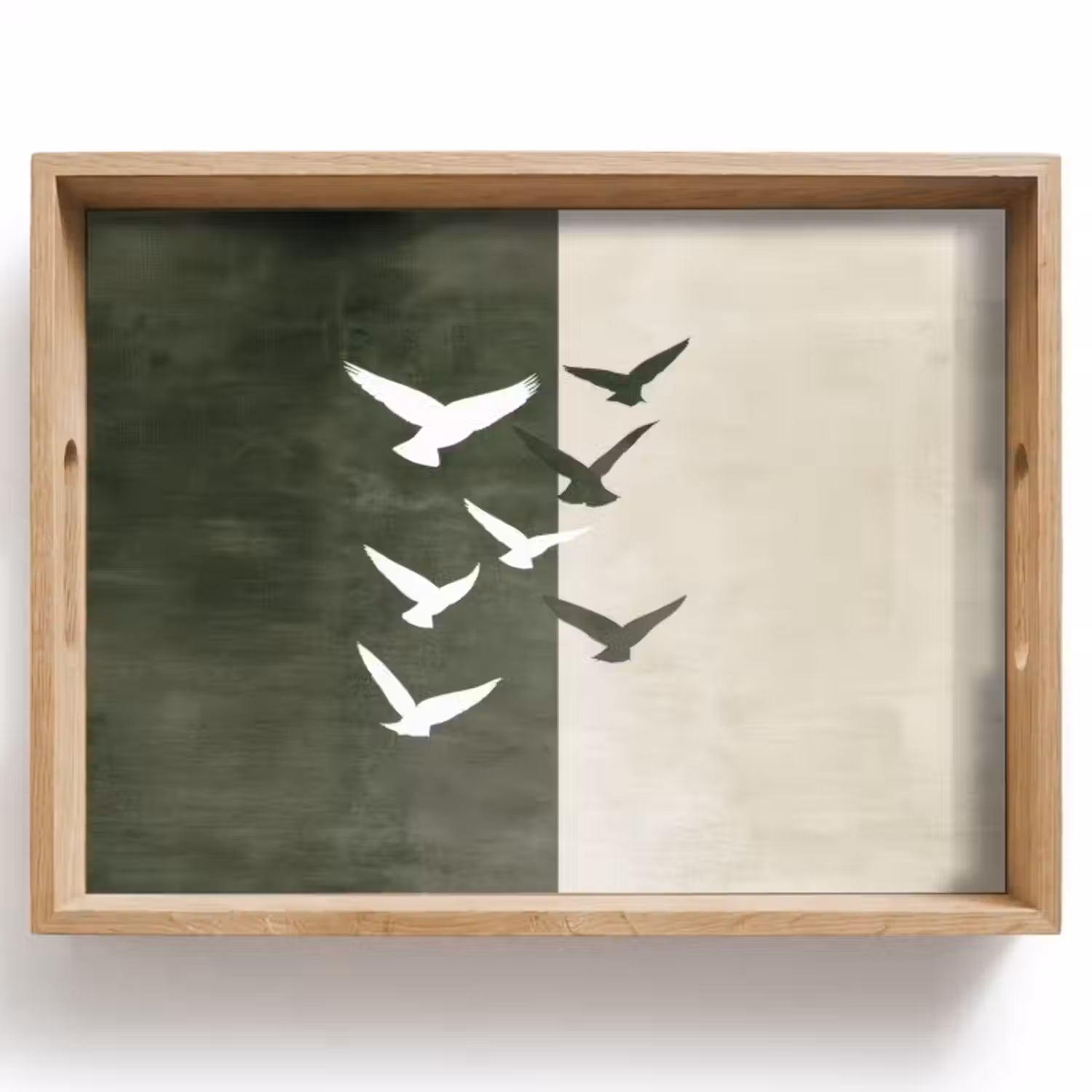 Dienblad - Japandi - Vogel - Groen