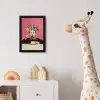 Meisje - Kopje - Bloemen - Roze fotolijst zwart zonder passe partout klein -usfeer4_kinderkamer
