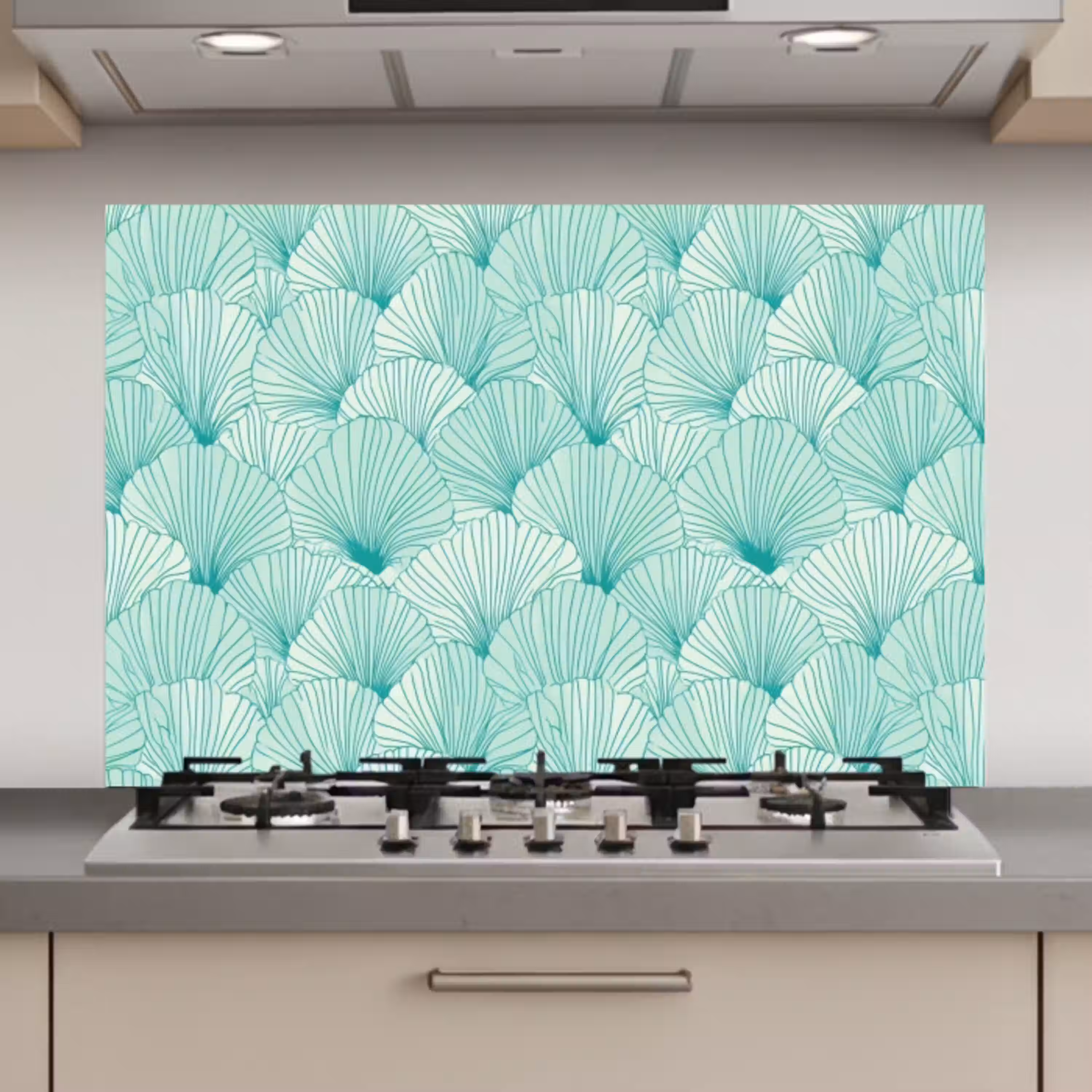 Groen - Wit - Ginko - Getekend - Textuur keuken achterwand spatscherm klein 900 -3d_website