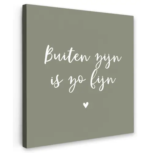 Tekst - Buiten zijn is zo fijn - Zomer - Spreuken Tuinposter op houten frame 2 cm dik klein -3d