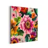 Bloemen - Kleurrijk - Roze aluminium wit klein -3d