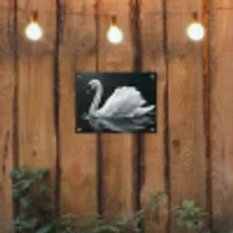 Zwaan - Water - Natuur - Realistisch - Wit tuinposter los doek klein -sfeer1