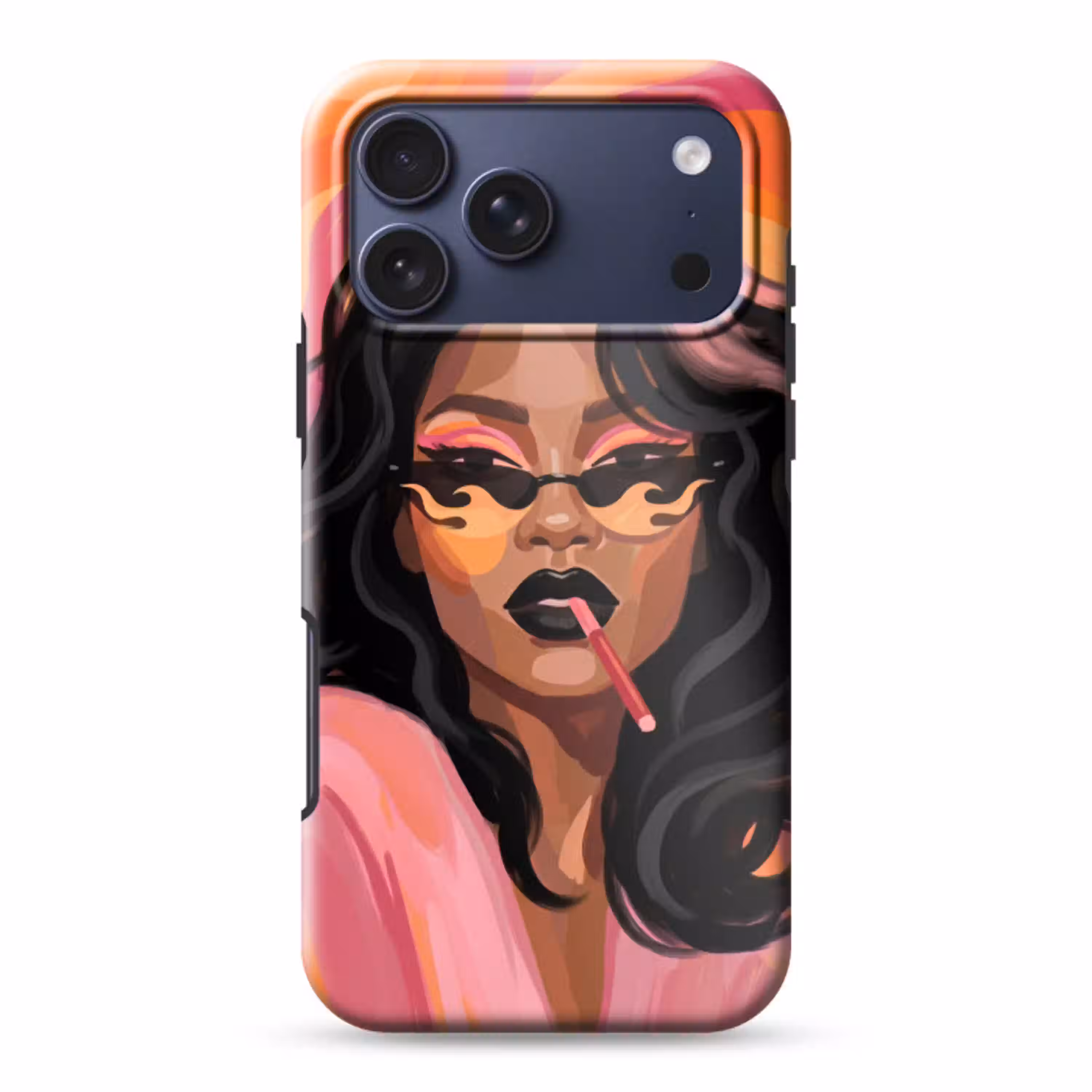 Vrouw - Zonnebril - Modern - Portret - Oranje Toughcase MagSafe Apple iPhone 17 Pro Max klein -3d