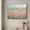 Bloemen - Natuur - Klaprozen - Bloemenveld Textielframe zwart klein -sfeer2