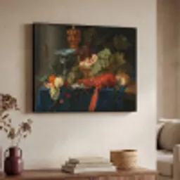 Stilleven met een gouden bokaal - Schilderij - Oude meesters Textielframe zwart klein -sfeer3