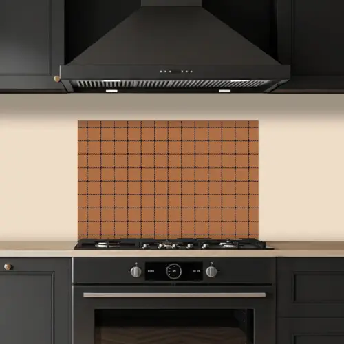 Plaid - Patroon - Vierkant - Bruin keuken achterwand spatscherm klein 900 -sfeer1