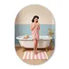 Badkamer - Vrouw - Roze Wandcirkel Ovaal Forex klein -3d