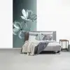 Kristal - Bloemen - Grijs fotobehang vinyl groot -slaapkamer