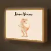 Oranje - Dino - T-Rex  - Stippen Light Box met batterij (Wandlamp kind) middel -z3d_website