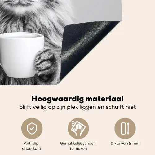 Kat - Bril - Mok - Pluizig Inductie beschemer met haakjes middel -ky-onderkant-nl