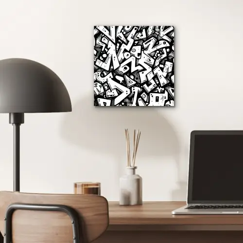 Vormen - Letters - Graffiti - Zwart aluminium wit klein -sfeer5