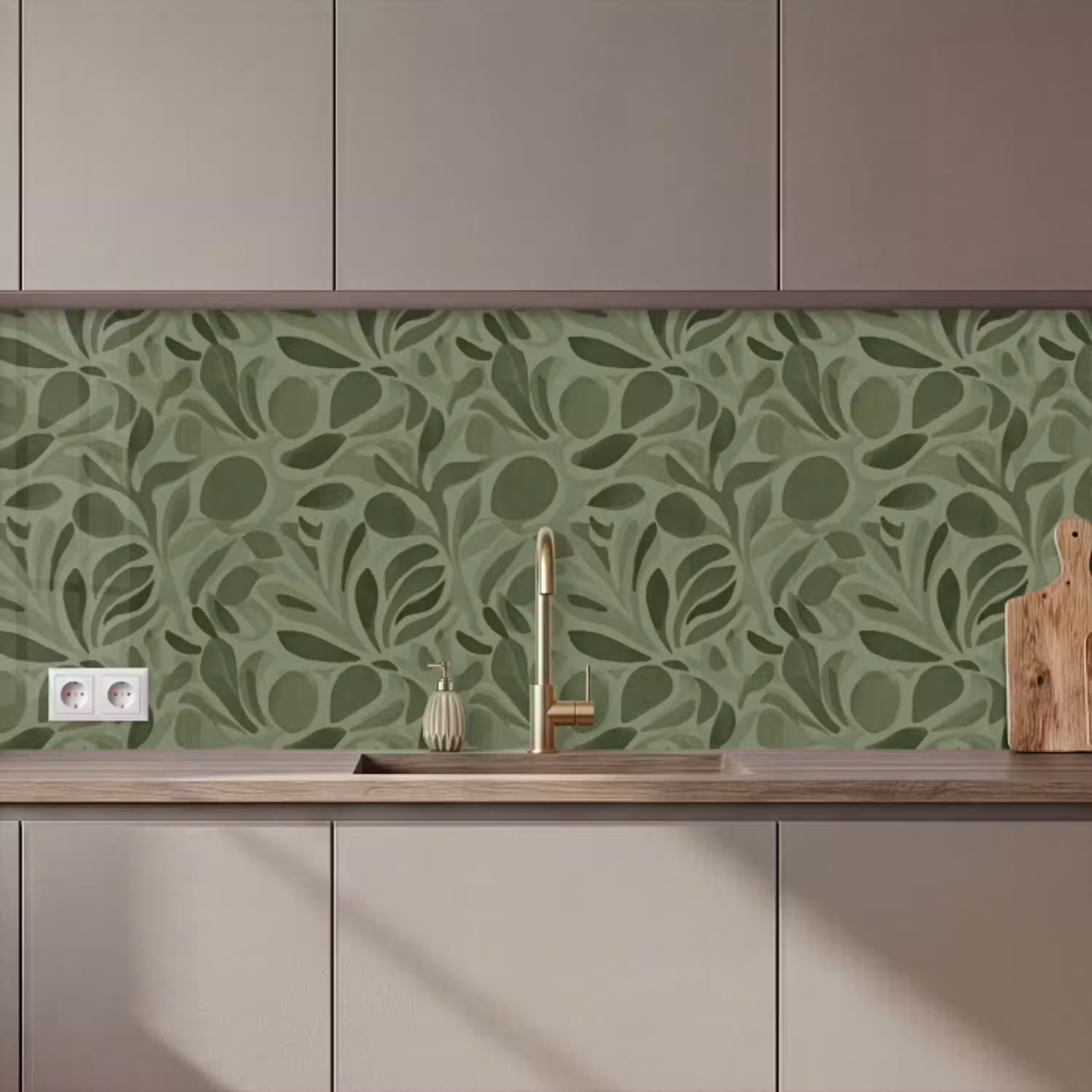 Sereen - Bladeren - Groen keuken achterwand 2 middel 871 zz_3dshopping