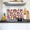Abstract - Bladeren - Burgundy Inductie beschemer met haakjes klein 777 -sfeer2