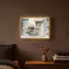 Fiets - Pastelkleuren - Bloemen Light Box met batterij (Wandlamp) middel -sfeer4