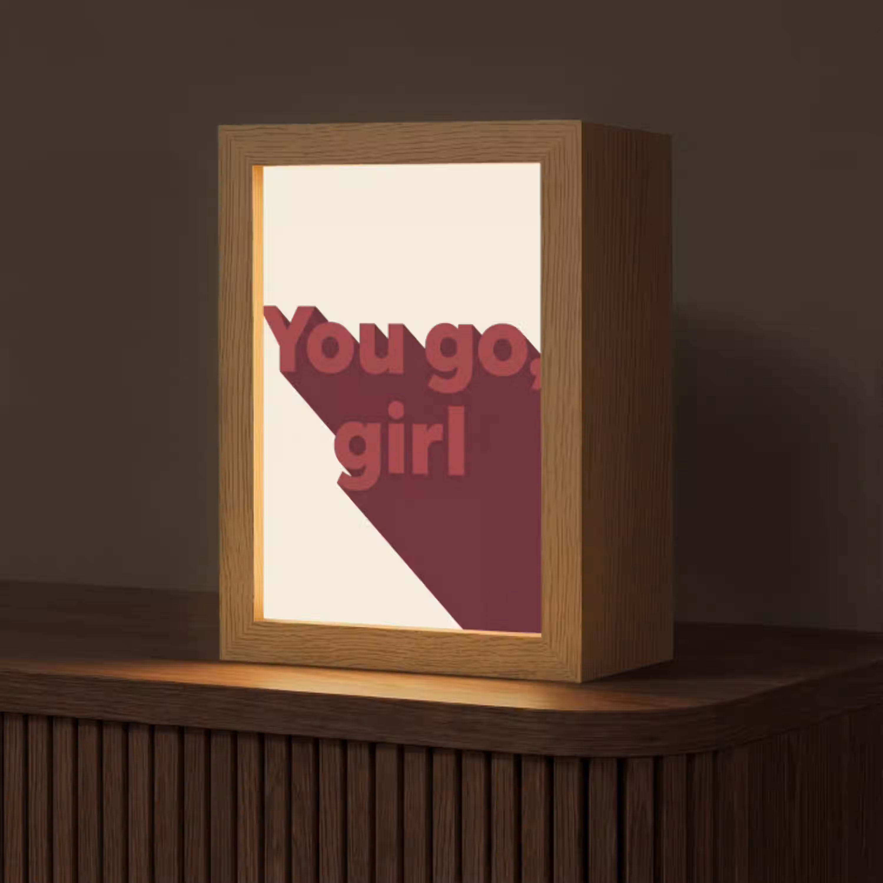 you go girl - 3D - Rood Light Box met kabel (Tafellamp) klein -z3d_website