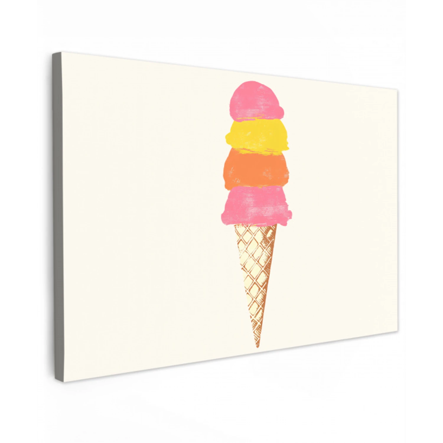 Schepijs - Hoorntje - Illustratie - Minimalistisch canvas 2cm klein -z3d