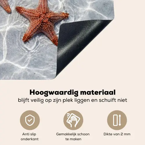 Zeesterren - Water - Helder Inductie beschemer met haakjes klein -ky-onderkant-nl