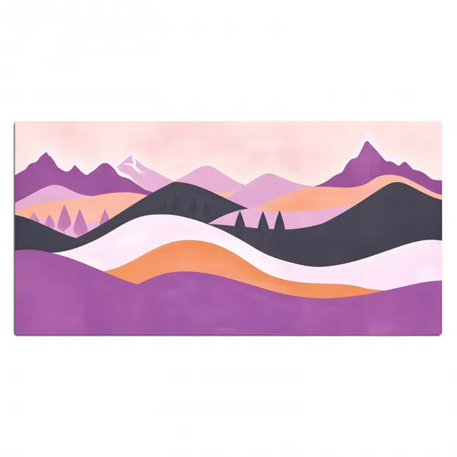 Abstract - Heuvels - Bomen - Groen Muismat XXL klein -3d_leeg