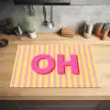 Tekst - Strepen - Roze Inductie beschermer vinyl 3mm klein -sfeer5