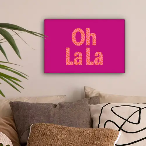 Oh la la - Luipaardprint - Roze canvas 2cm klein -sfeer1