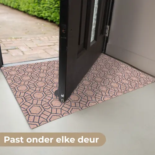Strak - Patroon - Roze - Donkerblauw Deurmat klein 898 -USP_NL