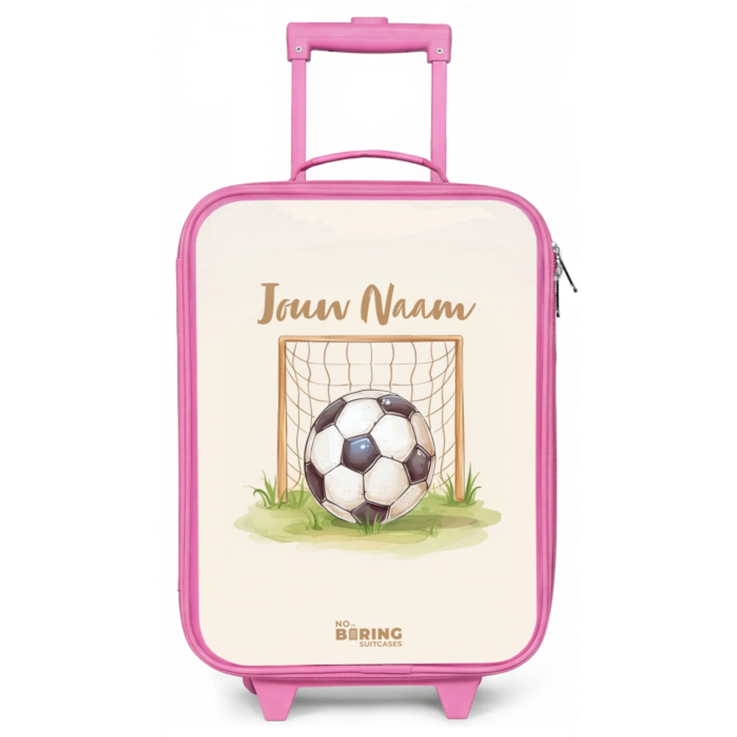 Voetbal in een goal Kinderkoffer - Roze klein -zz3dotto