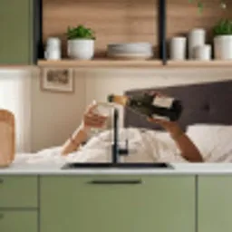 Champagne - Bed - Bubbels keuken achterwand 2 middel -sfeer3