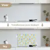 Zee - Geel - Blauw - Wit keuken achterwand spatscherm klein 900 -voor_na_NL