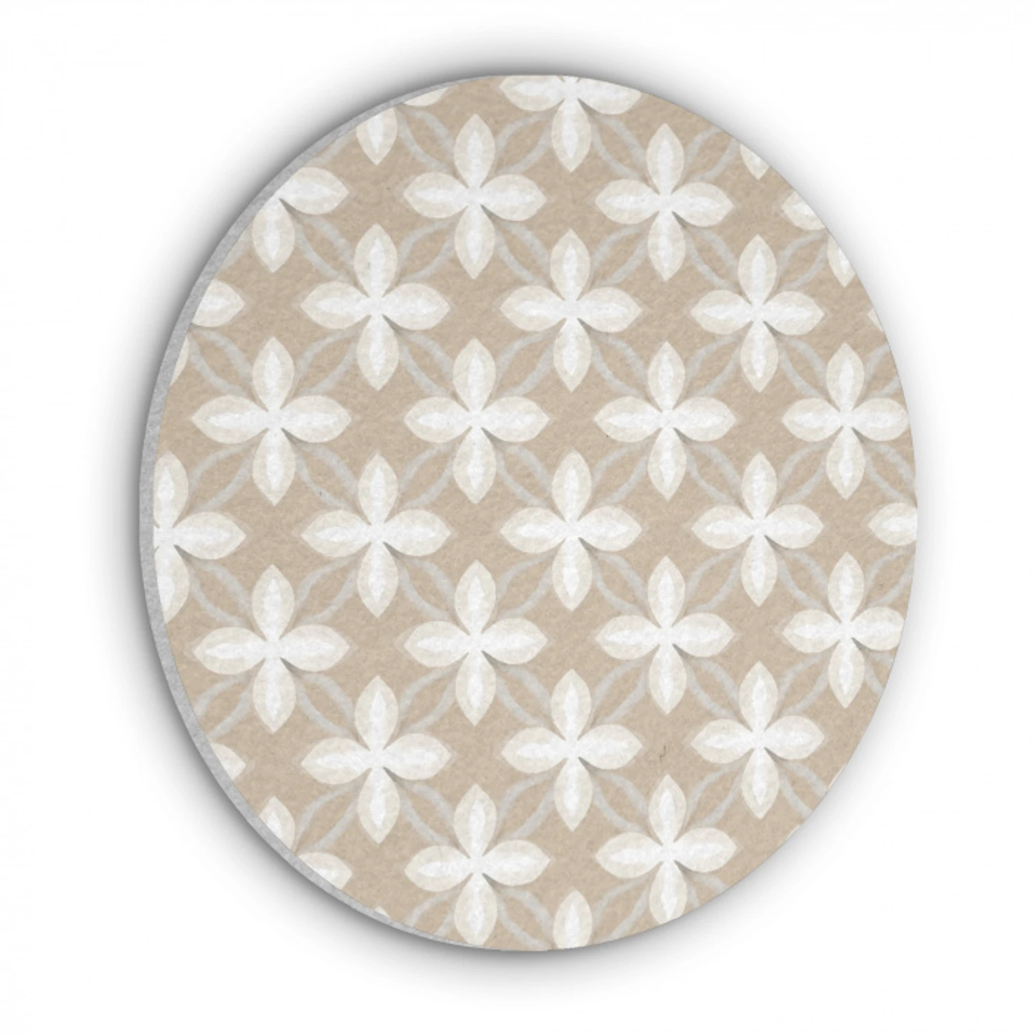 Patroon - Symmetrisch - Beige Akoestische PET Vilt - Rond klein 838 -3d
